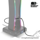 Spirit of Gamer Fejhallgató állvány - SENTINEL (4xUSB2.0, kábelvezetés, csúszásmentes talp, 11 RGB preset)