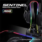 Spirit of Gamer Fejhallgató állvány - SENTINEL (4xUSB2.0, kábelvezetés, csúszásmentes talp, 11 RGB preset)