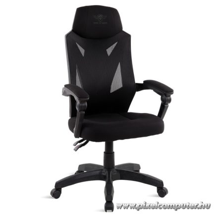 Spirit of Gamer szék - HELLCAT Black (állítható dőlés/magasság; szövet; max.120kg-ig, fekete)