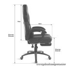 Spirit of Gamer szék - MUSTANG Black (állítható dőlés/magasság; kihajtható lábtartó; max.120kg-ig, fekete)