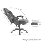 Spirit of Gamer szék - MUSTANG Black (állítható dőlés/magasság; kihajtható lábtartó; max.120kg-ig, fekete)