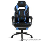 Spirit of Gamer szék - MUSTANG Blue (állítható dőlés/magasság; kihajtható lábtartó; max.120kg-ig, kék)