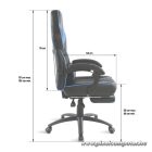 Spirit of Gamer szék - MUSTANG Blue (állítható dőlés/magasság; kihajtható lábtartó; max.120kg-ig, kék)