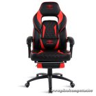 Spirit of Gamer szék - MUSTANG Red (állítható dőlés/magasság; kihajtható lábtartó; max.120kg-ig, piros)