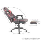 Spirit of Gamer szék - MUSTANG Red (állítható dőlés/magasság; kihajtható lábtartó; max.120kg-ig, piros)