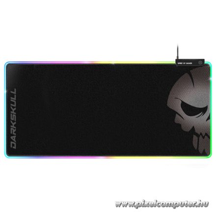 Spirit of Gamer Egérpad - Darkskull RGB Mouse Pad XXXL (RGB háttérvilágítás, USB Hub, 900 x 400 x 4mm; fekete)