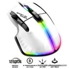Spirit of Gamer Egér - PRO-M5 Arctic (Optikai, 12800DPI, 1000Hz, 8 gomb, harisnyázott kábel, fehér)