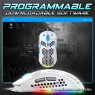 Spirit of Gamer Egér - S-PM4 RGB Arctic (Optikai, 12800DPI, 6 gomb, harisnyázott kábel, fehér)