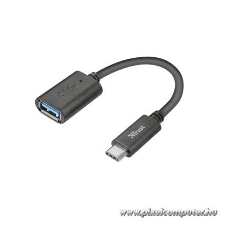 Trust Kábel - USB-C - USB3.0 (10cm; fekete; USB-C - USB-A csatlakozó)
