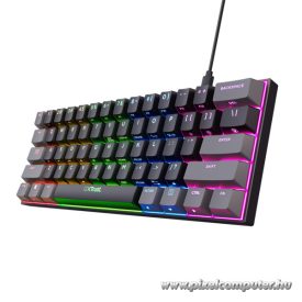   Trust Billentyűzet Gamer - GXT867 Acira (Kompakt; Mechanikus, Outemu Red switch; RGB LED; USB; fekete; angol)