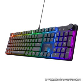   Trust Billentyűzet Gamer - GXT866 Torix (Mechanikus, Huano switch; RGB LED háttérvilágítás; USB; fekete; angol)