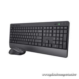   Trust Billentyűzet+Egér Kit Vezeték Nélküli - Trezo Comfort (micro vevő; USB; multimed.; fekete; magyar)
