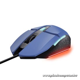   Trust Egér Gamer Vezetékes - GXT109 Felox (Optikai érzékelő; max6400DPI; 6 gomb; LED; Akkumulátor; kék)