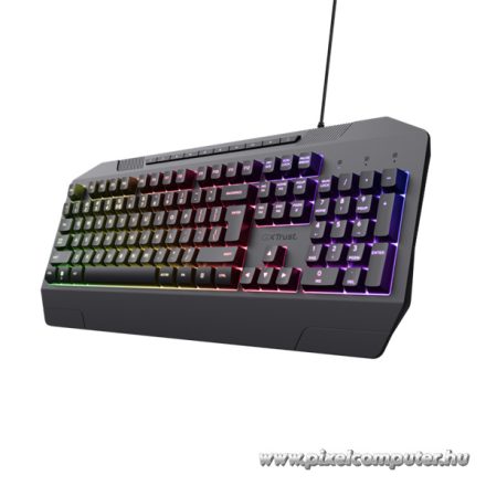 Trust Billentyűzet Gamer - GXT 836 Evocx (RGB LED háttérvilágítás; USB; fekete; magyar)