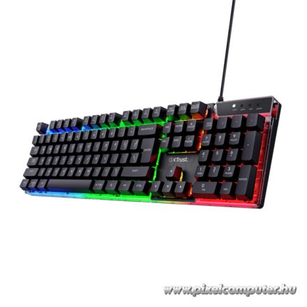 Trust Billentyűzet Gamer - GXT 835 Azor (LED háttérvilágítás; USB; fekete; magyar)