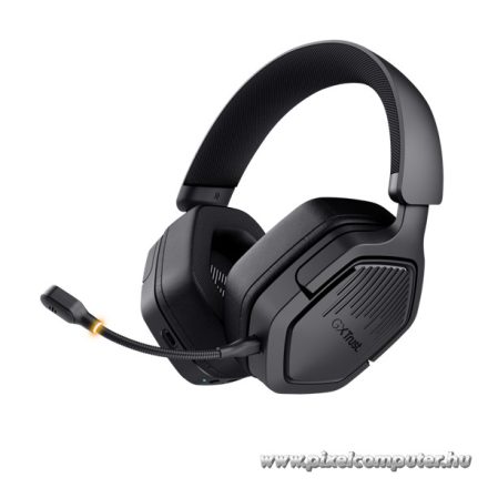 Trust Fejhallgató Vezeték nélküli - GXT493 Carus (Bluetooth + 2,4GHz; nagy-párnás; 3,5mm + USB-C; mikrofon; fekete)