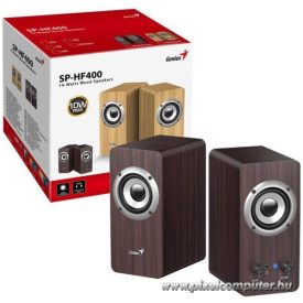 Genius Hangszóró 2.0 - SP-HF400 (10W, Wood, Sötét barna)