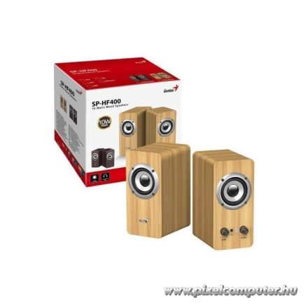 Genius Hangszóró 2.0 - SP-HF400 (10W, Wood, Fenyő)