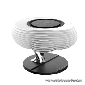   Promate Asztali lámpa, hangszóró - HOMECLOUD (3in1, BT v5.0, 10W, LED éjszakai lámpa, wireless töltő, digitális óra)
