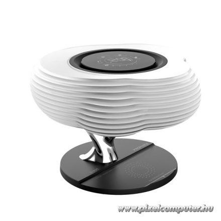 Promate Asztali lámpa, hangszóró - HOMECLOUD (3in1, BT v5.0, 10W, LED éjszakai lámpa, wireless töltő, digitális óra)
