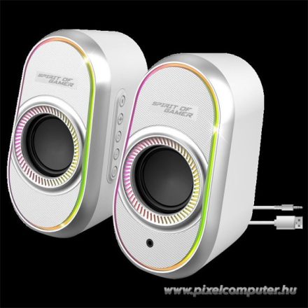 Spirit of Gamer Hangszóró 2.0 - Fanatic 500 Arctic (PC/Mac, Bluetooth/3,5mm Jack, fehér)