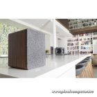 WaveMaster Hangszóró 2.0 - BASE (30W RMS, Bluetooth, RCA, Barna fa és szürke)