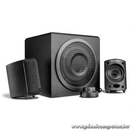   WaveMaster Hangszóró 2.1 - MOODY (65W RMS, Fa mélynyomó, 3,5mm jack, RCA, Fekete)