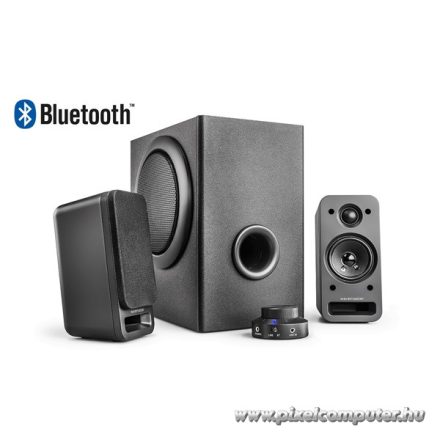 WaveMaster Hangszóró 2.1 - MX3+ BT (50W RMS, Fa mélynyomó, Bluetooth, 3,5mm jack, RCA, Fekete)