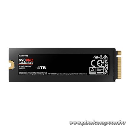 Samsung SSD 4TB - MZ-V9P4T0GW (990 PRO hűtőbordával, PCle 4.0x4, NVMe M.2, 4TB)