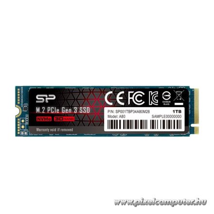 Silicon Power SSD - 1TB A80 (r:3400 MB/s; w:3000 MB/s, NVMe 1.3 támogatás, M.2 PCIe Gen 3x4)