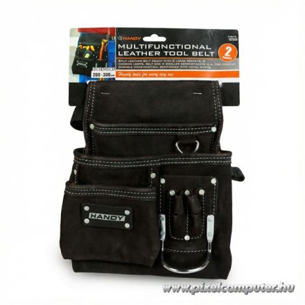 Handy bőr szerszámtartó táska - 10260A (derékövvel, Fekete)