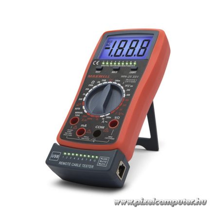 Maxwell digitális multiméter, kompakt, kábelteszt funkcióval (25331)