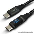 Delight kábel - Type-C - Type-C teljesítmény kijelzéssel 3A 60W, 1m, fekete