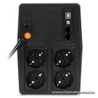 NJOY Szünetmentes 1000VA - Horus Plus 1000 (4 Schuko, line-interaktív, RJ45 védelem, USB, szoftver, LCD kijelző, fekete)