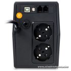 NJOY Szünetmentes  800VA - Horus Plus 800 (2 Schuko, line-interaktív, RJ11 védelem, USB, szoftver, LCD kijelző, fekete)