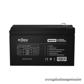   NJOY Szünetmentes akkumulátor - HR09122F (12V/9Ah, High Rate Discharge,  Long-life, T2/F2, zárt, gondozás mentes, AGM)