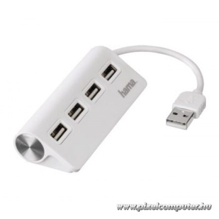 Hama USB HUB - 200120 (4x USB-A, USB 2.0, fehér)
