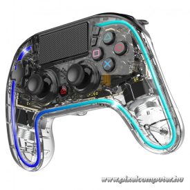   Spirit of Gamer Gamepad Vezeték Nélküli - NEON BT RGB (PC/PS3/PS4/iOS/Android, Bluetooth, RGB, átlátszó)