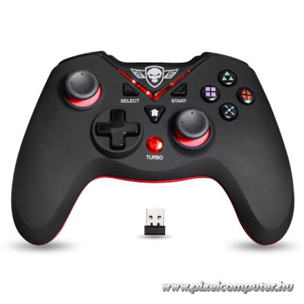 Spirit of Gamer Gamepad Vezeték Nélküli - XGP WIRELESS Red (USB, Vibration, PC és PS3 kompatibilis, fekete-piros)