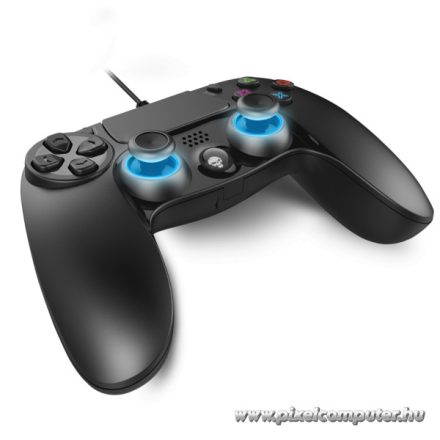 Spirit of Gamer Gamepad - XGP WIRED PS4 (USB, 1,9m kábel, Vibration, PC és PS4 kompatibilis, fekete-kék)