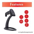 Equip Kézi Vonalkód olvasó - 351022 (1D, lézeres, állvánnyal, vezetékes, fekete)