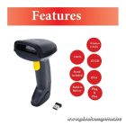 Equip Kézi Vonalkód olvasó - 351024 (2D, lézeres, állvánnyal, vezeték nélküli, fekete)