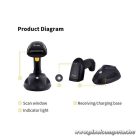 Equip Kézi Vonalkód olvasó - 351025 (1D, lézeres, állvánnyal, vezeték nélküli, nagy hatótáv, fekete)