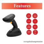 Equip Kézi Vonalkód olvasó - 351025 (1D, lézeres, állvánnyal, vezeték nélküli, nagy hatótáv, fekete)