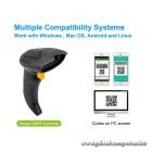 Equip Asztali Vonalkód olvasó - 351029 (2D, állványal, vezeték nélküli: 2,4 Ghz+Bluetooth, fekete)