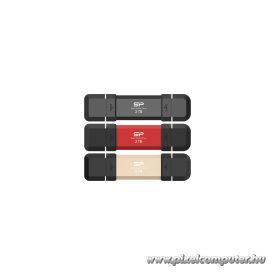   Silicon Power DS72 külső SSD, pendrive méret, USB Type-A+C, 1050/850MB/s, 500GB, piros