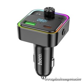   HOCO Pole E81 – 30W PD autós töltő FM transmitterrel és digitális kijelzővel
