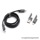 Cable 4in1 USB C / USB A to USB C / Lightning Forcell F-Energy QC PD 3A 60W 1 m C241 chrome