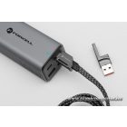 Cable 4in1 USB C / USB A to USB C / Lightning Forcell F-Energy QC PD 3A 60W 1 m C241 chrome