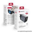 Phone charger Forcell F-Energy GaN III 2 x USB C + USB A QC4.0 3,45A PD 70W SAM SFC2.0 with display LCD VT-37 gray
